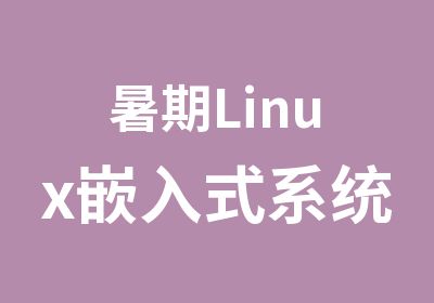 暑期Linux嵌入式系统开发培训班