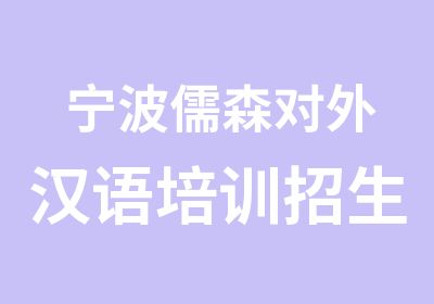 宁波儒森对外汉语培训招生中