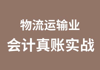 物流运输业会计真账实战