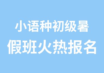 小语种初级暑假班火热报名中南京石头教育