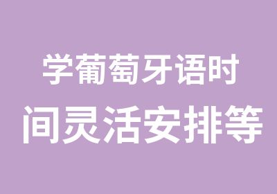 学葡萄牙语时间灵活安排等级任你选