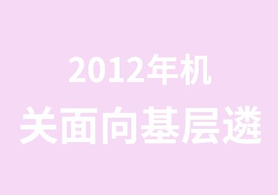 2012年机关面向基层遴选课程辅导