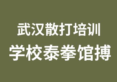 武汉散打培训学校泰拳馆搏击俱乐部