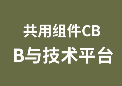 共用组件CBB与技术平台管理