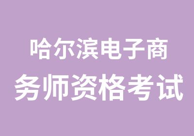 哈尔滨电子商务师资格考试培训