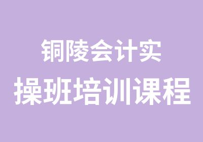 铜陵会计实操班培训课程