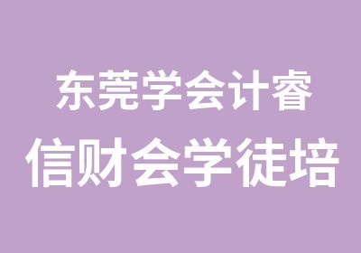 东莞学会计睿信财会学徒培训班