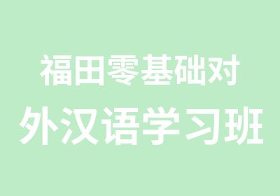 福田零基础对外汉语学习班