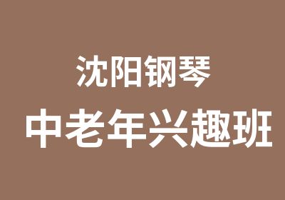 沈阳钢琴中老年兴趣班