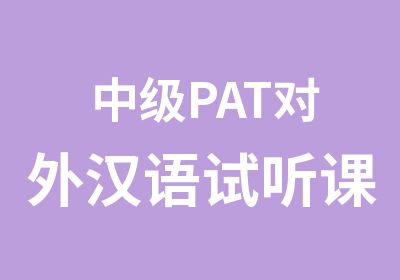 中级PAT对外汉语试听课免费在线预约