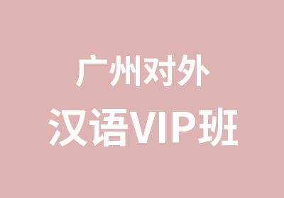 广州对外汉语VIP班