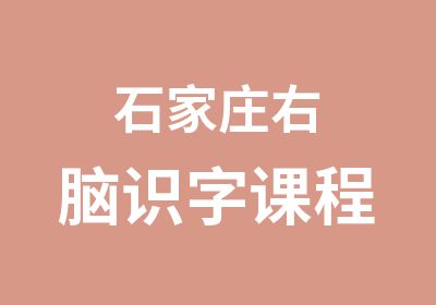 石家庄右脑识字课程