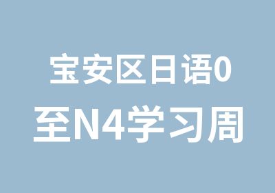 宝安区日语0至N4学习周六班