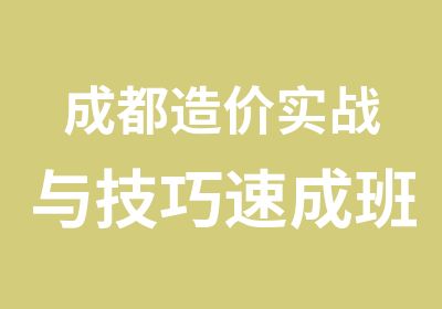 成都造价实战与技巧速成班