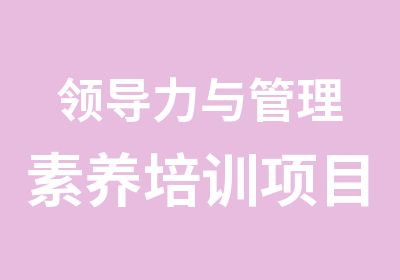 领导力与管理素养培训项目