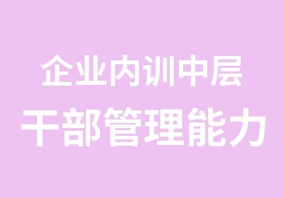 企业内训中层干部管理能力提升课程