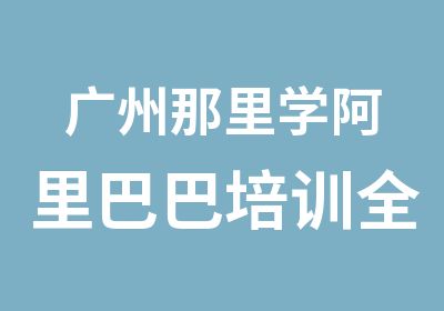 广州那里学阿里巴巴培训全能班好