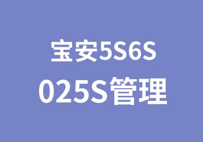 宝安5S6S025S管理6S管理督