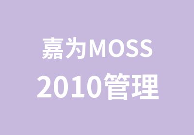 嘉为MOSS2010管理课程培训班