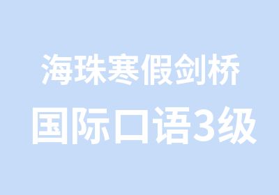 海珠寒假剑桥国际口语3级培训