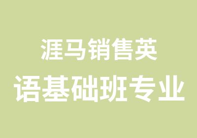 涯马销售英语基础班专业