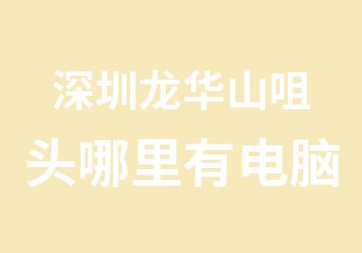 深圳龙华山咀头哪里有电脑平面设计师培训那