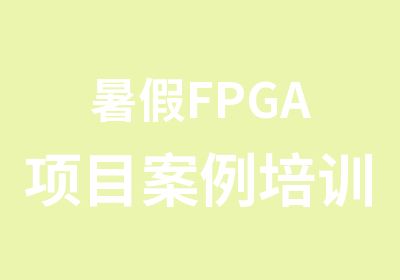 暑假FPGA项目案例培训班