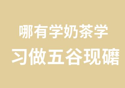 哪有学奶茶学习做五谷现礳豆浆