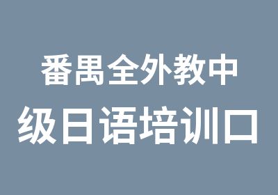 番禺全外教中级日语培训口语班