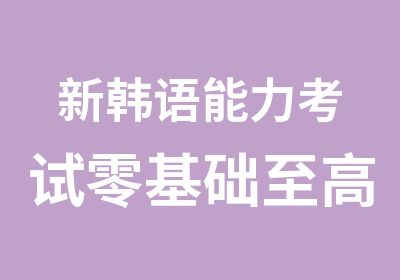 新韩语能力考试零基础至直达精讲班【随报随学】