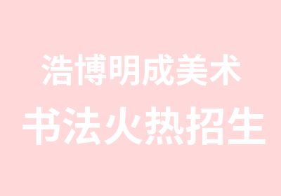 浩博明成美术书法火热招生中新班实惠