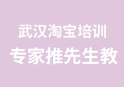 武汉培训推先生教你开网店