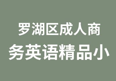 罗湖区成人商务英语精品小班培训