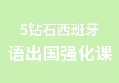 5钻石西班牙语出国强化课程