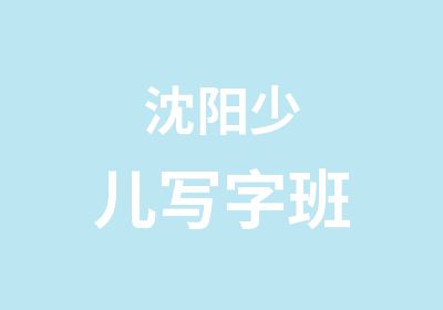 沈阳少儿写字班