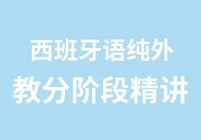 西班牙语纯外教分阶段精讲班