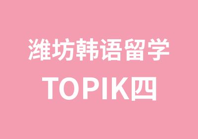 潍坊韩语留学TOPIK四级班