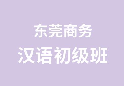 东莞商务汉语初级班