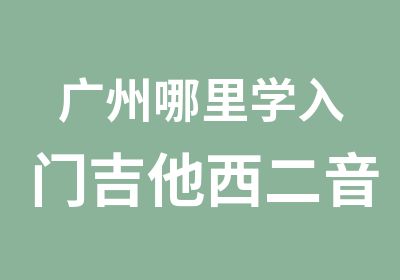 广州哪里学入门吉他西二音乐