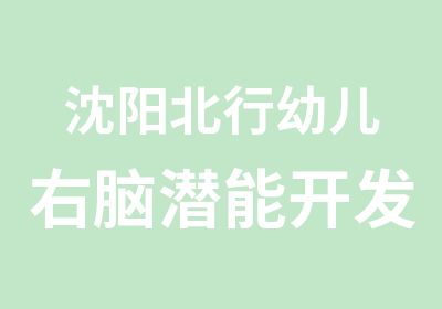 沈阳北行幼儿右脑潜能开发