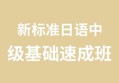 新标准日语中级基础速成班