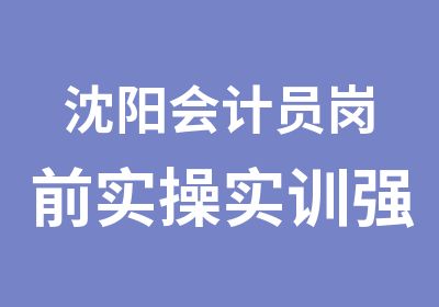 沈阳会计员岗前实操实训强化培训班