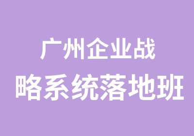 广州企业战略系统落地班