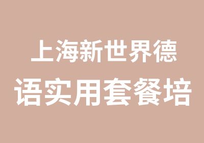 上海新世界德语实用套餐培训班