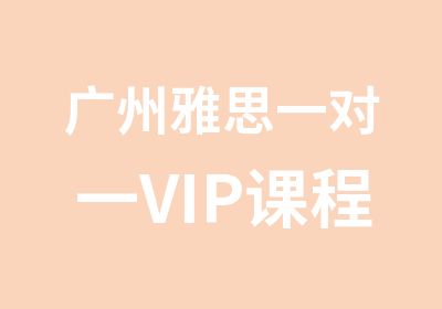 广州雅思VIP课程辅导班