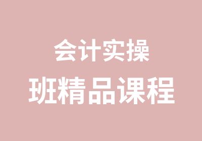 会计实操班精品课程