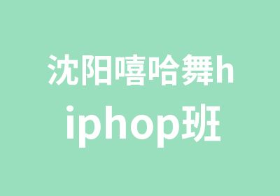 沈阳嘻哈舞hiphop班