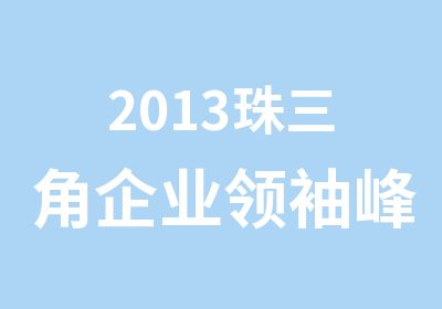 2013珠三角企业峰会暨约翰库缇斯