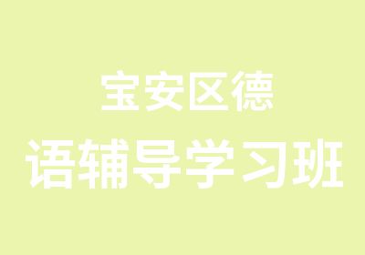 宝安区德语辅导学习班