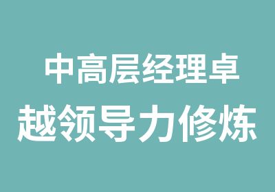 中高层经理卓越领导力修炼